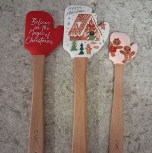 Christmas Silicone Spatula Set - Red, White, Pink